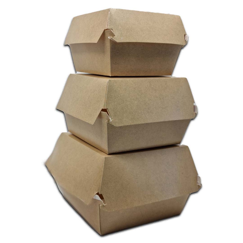CUTIE HAMBURGER BOX MARE (KRAFT ALB) 100 BUC/SET, 4 SET/BAX