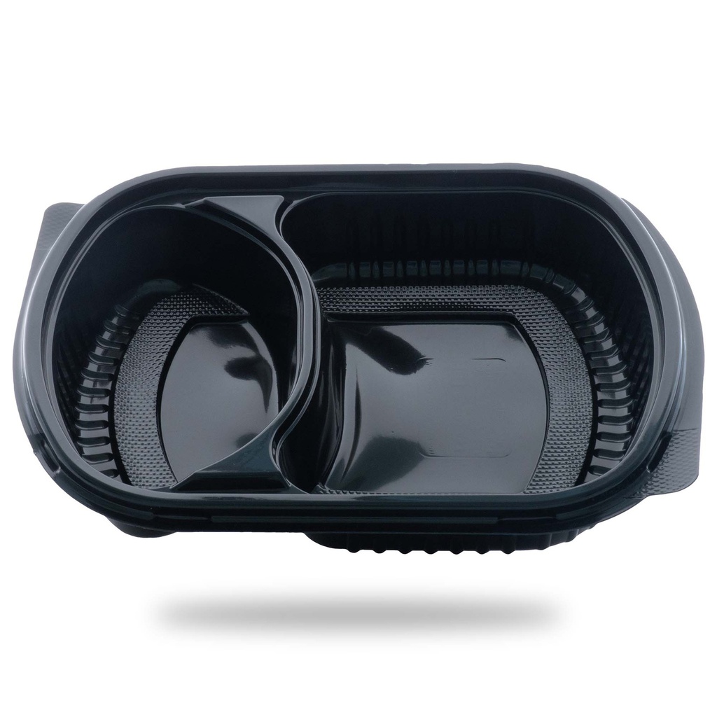 CASEROLA MENIU NEAGRA 2 COMP CU CAPAC 50 BUC/SET