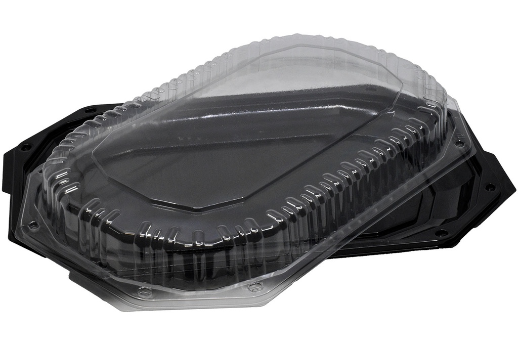 CAPAC TRANSPARENT PT PLATOU NEGRU OVAL 45 CM (165) 10 BUC/SET