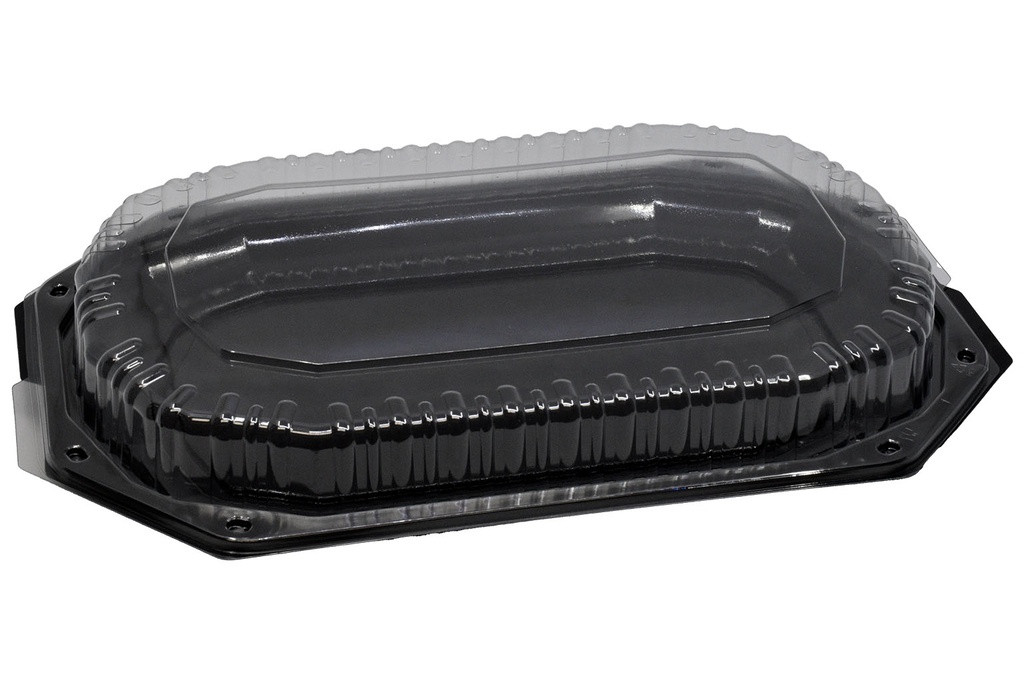 CAPAC TRANSPARENT PT PLATOU NEGRU OVAL 45 CM (165) 10 BUC/SET
