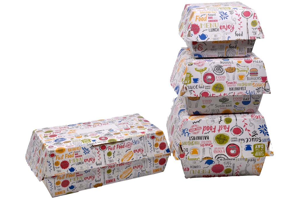 HAMBURGER BOX MIC COLOR (170) 100 BUC/SET