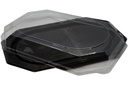 CAPAC TRANSPARENT PT PLATOU NEGRU OVAL 55 CM (184) 10 BUC/SET