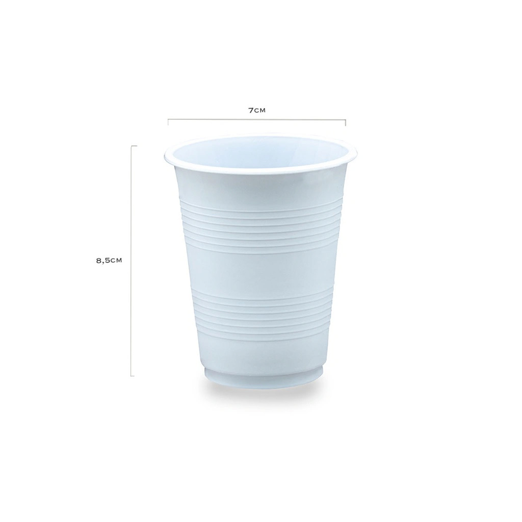 PAHAR PLASTIC ALB 200 ML 100 BUC/SET