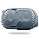 CASEROLA MENIU NEAGRA 2 COMP CU CAPAC 50 BUC/SET