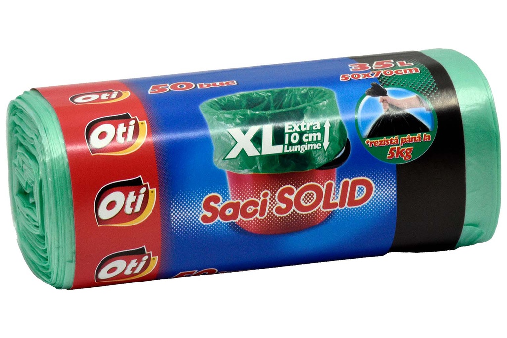 OTI SACI MENAJ XL 35 L VERDE 50*70 CM,50 BUC/ROLA
