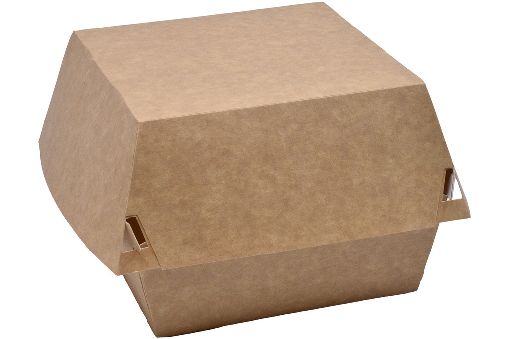 HAMBURGER BOX MARE KRAFT ALB (173) 100 BUC/SET