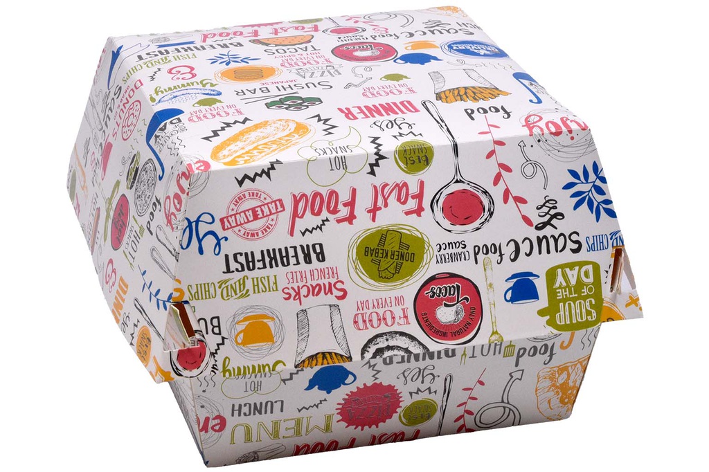 HAMBURGER BOX MARE COLOR (174) 100 BUC/SET